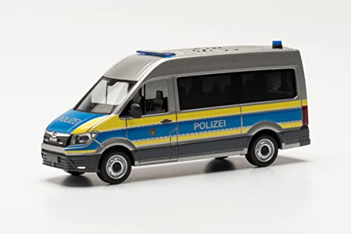 herpa 096638 96638 Man Man TGE Bus Hochdach „Polizei Baden-Württemberg“ Auto Miniaturmodelle Kleinmodell Sammlerstück Detailgetreu, mehfarbig