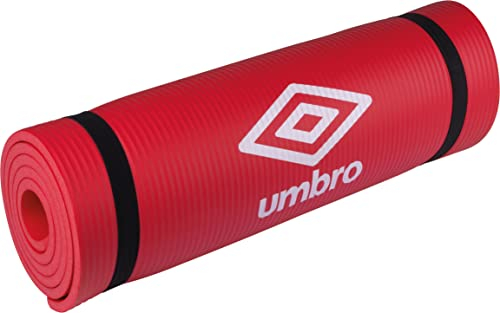 Umbro Yoga Matte - 190 x 58 x 1 CM - mit Transportriemen - Extra Weich und 1 CM Dick - Anti-Rutsch Fitnessmatte - Rot