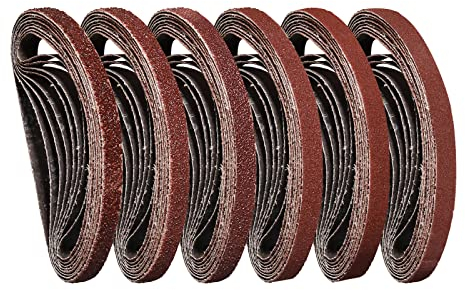 STEBRUAM Bandas de lija de 10 x 330 mm, juego de 5 unidades de grano 40/60/80/120/180/240 para limas de energía Black and Decker, para lijar, limar, afilar y eliminar el óxido (30 unidades