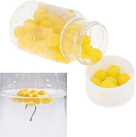 OriGlam 60pcs 8mm Faux appâts Souples de maïs Simulation leurres de pêche à la Carpe appâts flottants, appâts de pêche à la Truite de la Carpe de maïs Faux appâts d'imitation avec Un Parfum agréable