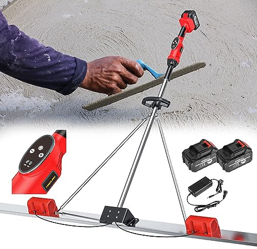 NYANS Strumento per la Finitura del Calcestruzzo da 150CM / 180CM, Kit Vibrante per Massetto in Calcestruzzo, con Batteria Ricaricabile, Raschietto Elettrico per Calcestruzzo,2 Battery-1.8m