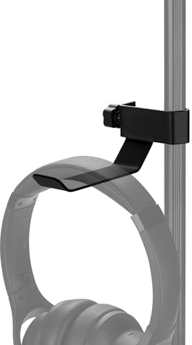 GEEKRIA for Creators Headphone Headset Holder Hanger Clip for Microphone Musical Stand, Universal Accessory, Can Hold Headphone, Tambourines, Cords (Black)