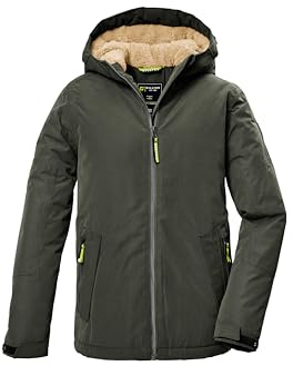 killtec Niños Chaqueta funcional/chaqueta de invierno con capucha KOW 377 BYS JCKT, dark moss, 176, 42169-000
