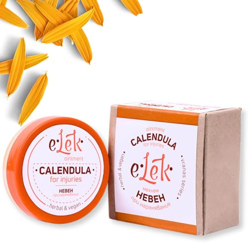 ELEK Bio Ringelblumensalbe 20ml - Natürlich Ringelblumen Salbe gegen Rötung & Verbrennung der Haut - Tattoo Creme - Handcreme & Fußcreme - Calendula Creme mit Bienenwachs, Kokosöl, Olivenöl – Skincare