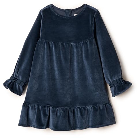 Amazon Essentials Robe Unisexe en Velours pour Tout-Petit, Bleu Marine, 3T