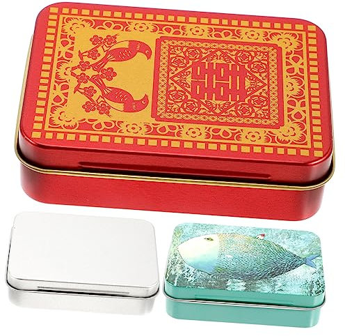 Alasum 3Er-Box Pokerbox Behälter für Spielzeugkarten Spielzeugbehälter mit Deckel Behälter aus Weißblechdosen Trading Card Box Trading Card case Spielkartenhalter Eisen