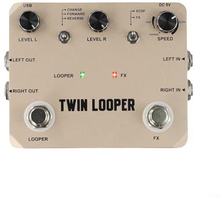 Zoegneer Pedal de guitarra eléctrica Rowin Looper con 11 modos de reproducción, entrada/salida estéreo