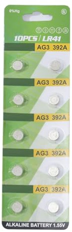 HINAYOSAN 10 pilas alcalinas de botón AG1 AG3 AG4 AG10 AG13 de 1,55 V LR1130 LR41 LR44 pilas de botón para relojes de juguete