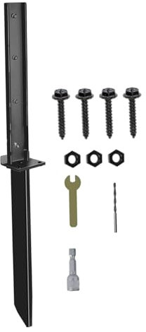 predolo Recinzione Post Riparazione del palo Punte di Ancoraggio a Terra, Pesanti per la Riparazione di Recinzione in Legno, 1 Kit di Riparazione