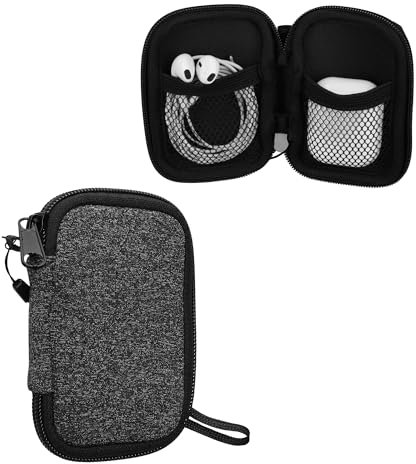 kwmobile Estuche Universal para Cascos - Funda de Neopreno para Auriculares con Cremallera Bolsillo y Colgante - 6 x 9 CM