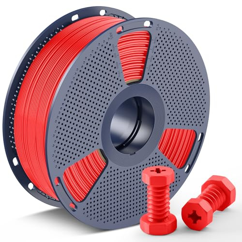SUNLU High Speed ABS Filament, Rapid 350mm/s 3D Drucker Filament 1.75mm, Hitzebeständigkeit, Hervorragende Zähigkeit, Schnelles Drucken, Kompatibel mit 99% FDM-3D-Druckern, 1KG Spool(Rot)