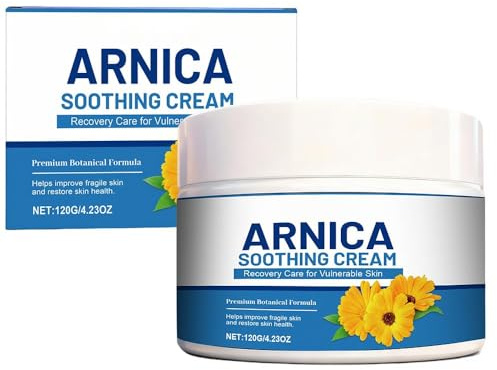 Crème à l'Arnica pour les Contusions : Soulage rapidement les contusions, les gonflements et la peau fine. Doux et sûr, ce baume corporel naturel et non collant est idéal pour un massage apaisant