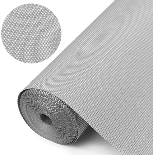 Alfombrilla para cajones de material EVA, impermeable, antideslizante, para cajones de cocina, para armarios de cocina, no adhesiva, para estantes, armarios, cajones, frigoríficos, color gris y patrón