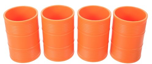 Gatuida Juego de 4 Vasos para Dados - Vaso Naranja para Dados - Accesorio de plástico para Juegos de Mesa, Karaoke, Viajes, Fiestas, de Noche - Forma de de Aceite