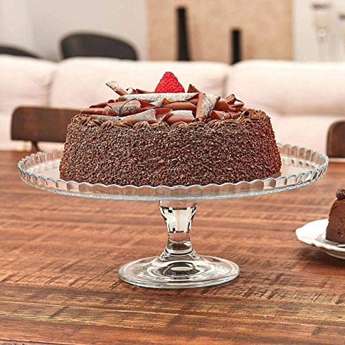 SWEET HOME Alzata Tonda per Dolci e Frutta in Vetro Trasparente cod.2195118 cm 13h diam.32 by Varotto & Co.