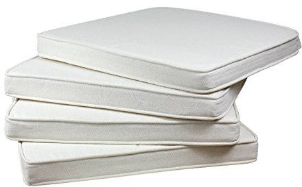 Sedex 4er Set Sitzpolster Larissa Sitzkissen Stuhlkissen Auflage Kissen Polster Baumwolle altweiß/cremefarbend