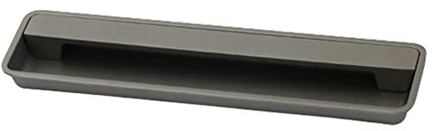 Tirador de dedo empotrado empotrado de aleación de zinc para cajón de gabinete de manija de puerta corrediza gris con tornillos, espacio entre orificios: 128 mm