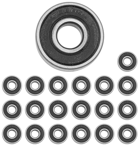NUZAMAS 20 stycken 608-RS skateboardlager, metallhjullager, små lagerreservdelar för skateboards, longboardhjul, skateboards, skotrar