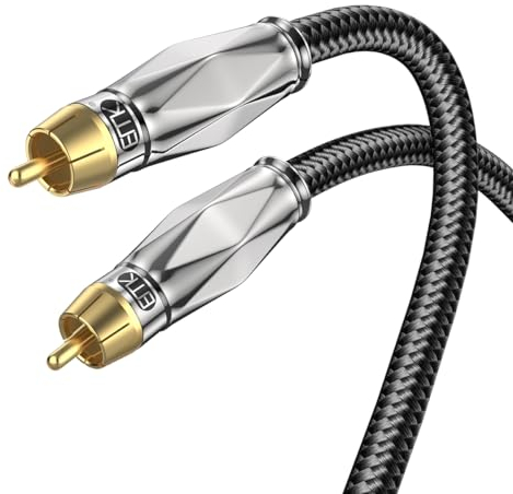 EMK Subwooferkabel Cinch Kabel Coaxial Audio Kabel RCA Digital Audio Kabel für Verstärker, Lautsprecher, Soundbar, Heimkino und HiFi Systeme (3m)