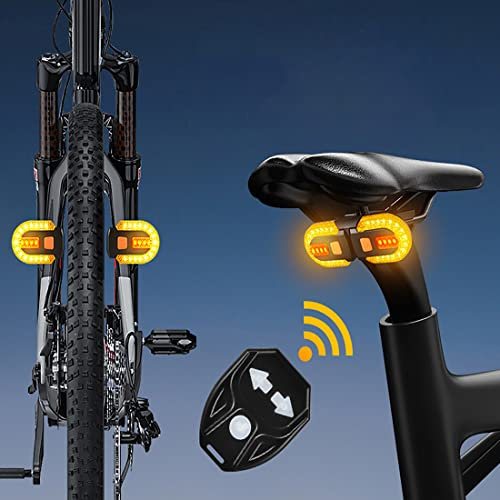 Monkey Home Zwei-Lampen-Split Fahrrad Rücklicht mit Blinker 5 Modi USB wiederaufladbare Fahrrad Blinker Fernbedienung IPX6 wasserdicht für Mountainbikes Rennräder E-Scooter
