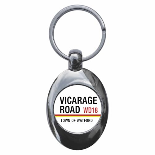 Ozorath Vicarage Road Town Of Watford Wd18 Sign Keyring with Trolley Coin