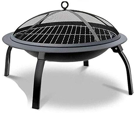 NOALED Foyer Pliable en Acier, Chauffe-terrasse de Jardin extérieur, Bol de Camping avec Grill