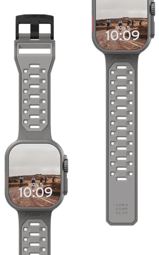 URBAN ARMOR GEAR UAG Compatible with Apple Watch Band 49/46/45/44mm iWatch Series Ultra 3/Ultra 2/Ultra/4-11/SE3/SE2/SE Civilian Sport Sweatproof Adjustable Replacement Watch Strap, Titanium