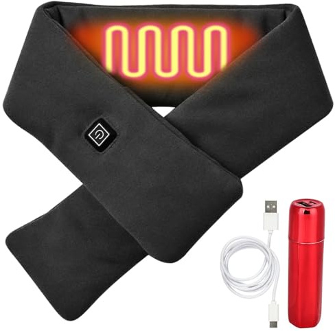 Sciarpa riscaldata: Sciarpe riscaldate USB con batteria da 1800mAh, sciarpa termica USB per donna e uomo, scaldacollo elettrico con 3 livelli di riscaldamento, sciarpa riscaldabile, scaldacollo