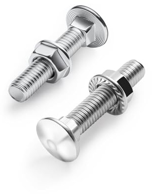 KINETOX 30pcs Boulons de carrosserie M5 × 30 mm Boulons a Tête Ronde DIN 603 avec Avec Écrou Hexagonal a Bride M5 Largement utilisé dans les machine la construction la décoration intérieure