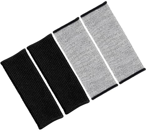 WOONEKY 2 Paia Maniche Protettive per Avambraccio Resistenti al Taglio Perforazioni Grigio Nero Protezione Sottile e Flessibile per Giardinaggio Cucina Lavoro e Saldatura