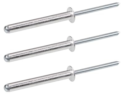 50 Piezas de Remaches Ciegos Extendidos, Mango de Aluminio, Núcleo de Hierro, Remaches Pop de 5 mm, Remaches de Cabeza Abovedada for Ingeniería Mecánica, Fabricación Muebles(5.0X60.0mm)