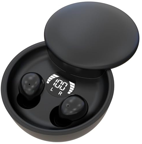 MSHUKCOE Mini Invisible Headphones Bluetooth 5.4 True Wireless Hidden in-Ear Earphones Sport Audio Earbud,Comfortable Mini Earbuds for Sleep Friendly Side Sleeping Earphones, for Work (Black)