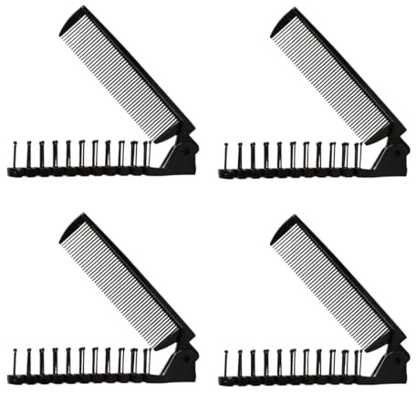 4 Piezas Pequeño Plegable Cepillo de Pelo, Cepillo de Pelo Viajes, Cepillo para la Cabeza de Masaje y Peine de Dientes Finos, Cepillos Compactos Plegable de Viaje Antiestático, para Niños y Adultos