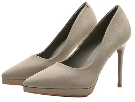 Vosswear Zapatos de tacón Plataforma Mujer Punta Afilada tacón Fino