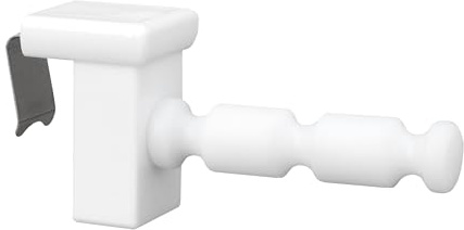 dekohaken24.de 4x Fensterhaken/Dekohaken mit Distanzhalter - ideal für Fenster- oder Weihnachstdekoration, Klemmbereich 10-27 mm (weiß, M)