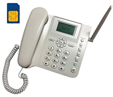 BW Telefono con Slot Sim GSM bianco - Fisso da tavola/scrivania - per anziani - Tim Vodafone Wind Quadband