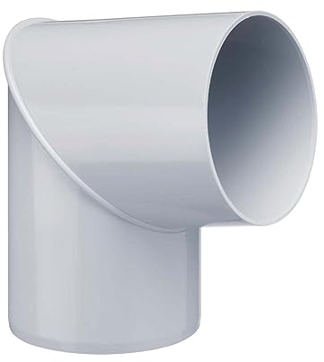 INEFA Fallrohrbogen 80 Grad, PVC DN75 / 75mm Grau Verbindungsstück Dachrinnenzubehör, einfache Steckmontage, Made in Germany