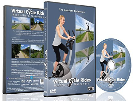 Virtuella cykelsträckor – vindkvarnar och vattenvägar – för inomhuscykling, löpband och löparbötter