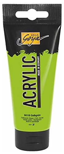 KREUL 84118 - Solo Goya Acrylic, 100 ml Tube in gelbgrün, cremige vielseitig einsetzbare Acrylfarbe in Studienqualität, auf Wasserbasis, schnell und matt trocknend, gut deckend, wasserfest