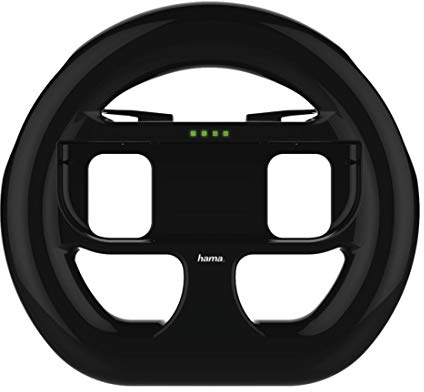 Hama Volant XXL pour Nintendo Switch (diamètre 15,50 cm, connecteur Bluetooth, Affichage du Joueur par LED, 2 pièces) Noir