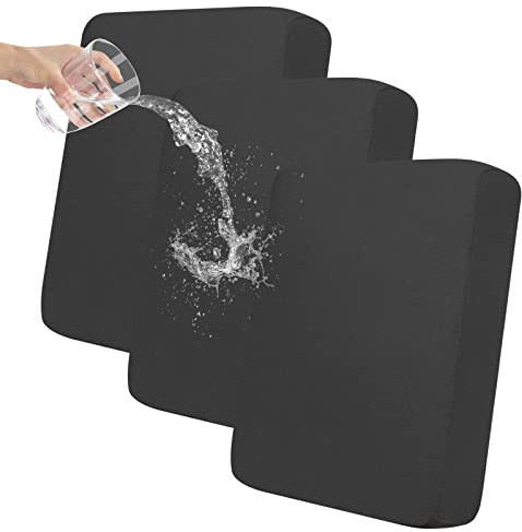 Easy-Going 100% Waterproof Chair Sofa Seat Cushion Slipcovers Couch Cushion Cover Stretch Furniture Protector for Kids, Pets (3-Piece Sofa Cushion, Dark Gray)