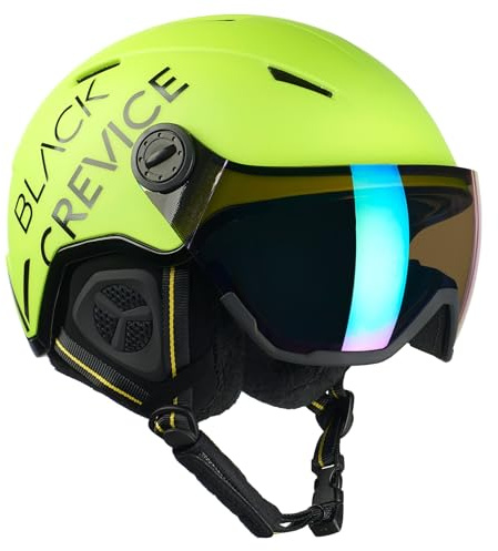 Black Crevice Skihelm Vail mit Visier, neon gelb, M (55-58 cm)…