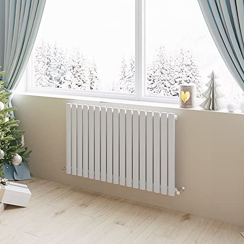 Horizontal Radiator Oval Column Designer Central Heating Rad 600x1003mm Single White