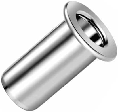 M5 Dadi per rivetti ciechi aperto a corpo tondo con gambo cilindrico a testa Cupola, inserto filettato da 5mm, dado rivettato in acciaio zincato, rivetto per acciaio, lega, rame, plastica (5 pcs.)