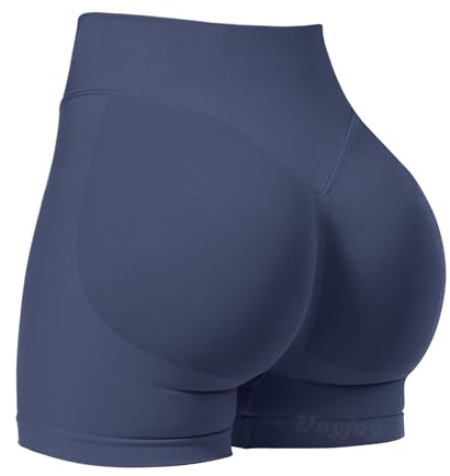 VOYJOY Pantalones Cortos de Entrenamiento para Mujer de 2.5 Pulgadas, 3.6 Pulgadas, 4.5 Pulgadas, 6 Pulgadas, Levantamiento de glúteos, sin Costuras, Pantalones Cortos de Motociclista, Gris Azulado