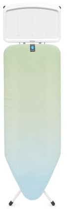 Brabantia Bügelbrett C 124 x 45 cm –Soothing Sea | 100% Fairtrade-Baumwolle | Für Bügeleisen mit Dampfgenerator | Große Metallhalterung für Dampfgeräte | Stabil, groß | Faltbar, höhenverstellbar