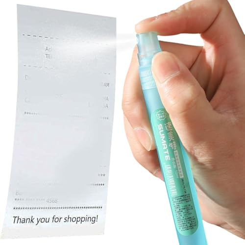 Termisk korrigeringsvätska för papper - korrigeringsvätska för att torka bort | 10 ml korrigeringsvätska för läckageskydd | 5,5 x 0,59 x 0,59 tum | Återanvändbar för personlig integritet och