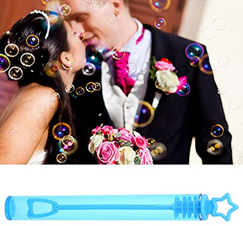 ANGGREK 20pcs Empty Bubble Tubes, Plastic Bubble Wands for Kids Birthday and Wedding Party Favors, Heart White and Star Blue Options (Five-pointed star blue)