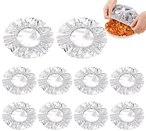 10 pezzi di pellicola di alluminio riutilizzabile | contenitori per alimenti elastici per ciotole | per la casa cucina picnic party all'aperto pranzo imballaggio