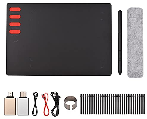 Ejoyous Grafikplatta Digital Konst Grafik med Batterifri Penna 8192 Trycknivåer 8 Genvägstangenter 7,6 X 5,6 i Aktivt Område för Ritdesignundervisning på (Typ 2)